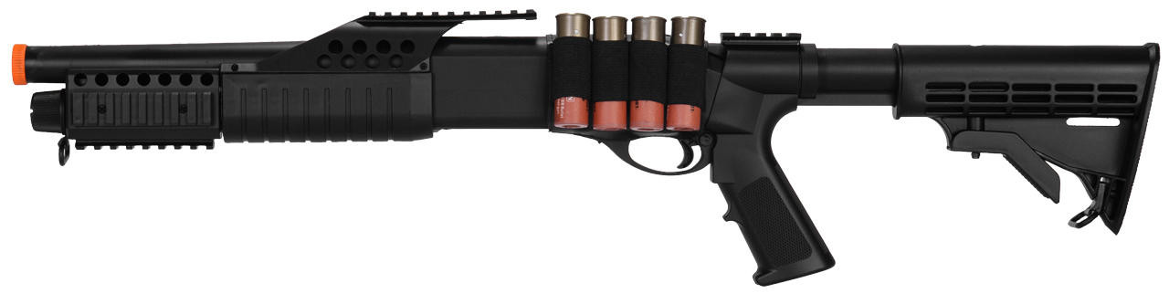 UKARMS Spring Powered Airsoft Shotgun RIS, Black