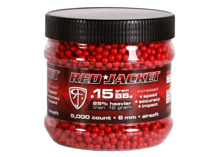 Umarex Red Jacket 6mm Airsoft BBs, 0.15g, Red, 5,000 Rds