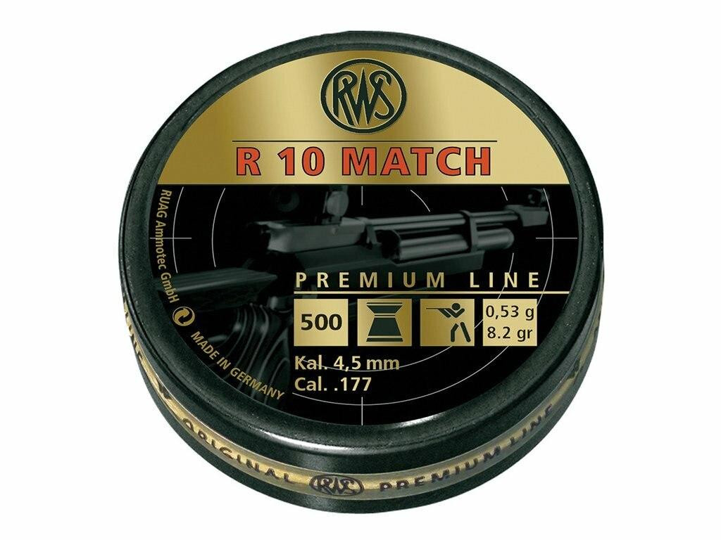 UMAREX RWS R10 Match Competition .177 Cal. 500 Count Wadcutter Pellets, 8.2 Grains
