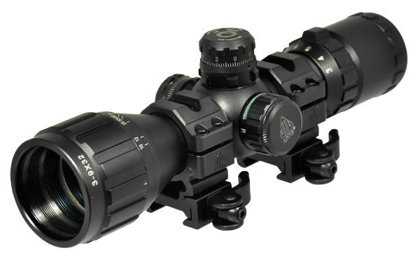 UTG 3-9X32 1" BugBuster Red/Green Illuminated MIL-DOT Complete Scope Kit