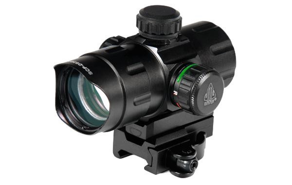 UTG 4.2" ITA Red/Green Dot Sight with Riser Adaptor, QD Mount & Flip-open Lens Caps