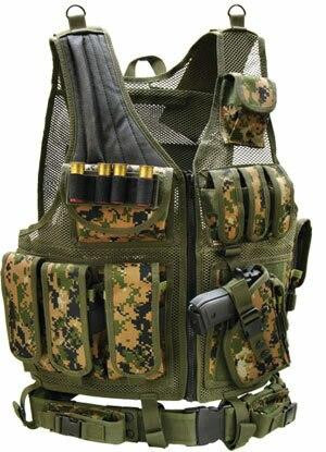 UTG Airsoft Deluxe Tactical Vest, Woodland Digital Camo, MARPAT