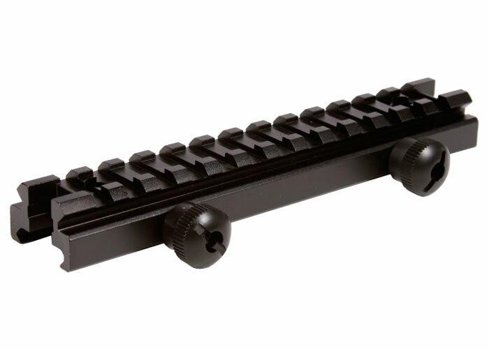 UTG Low Profile Riser Mount, 0.5" Saddle Height, See Through Picatinny Rail, 13 Slots