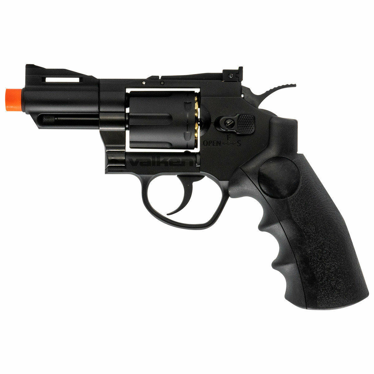 Valken 2.5" CO2 Powered Airsoft Revolver, Black