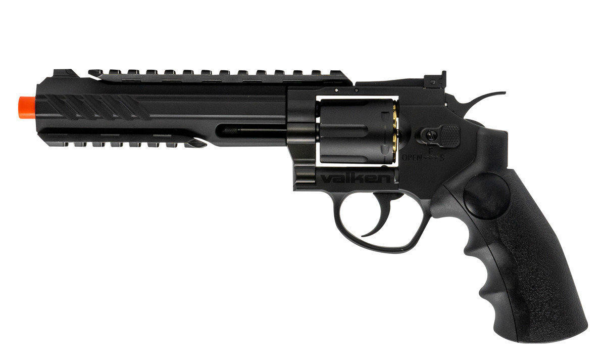 Valken 6" CO2 Powered Airsoft Revolver, Black