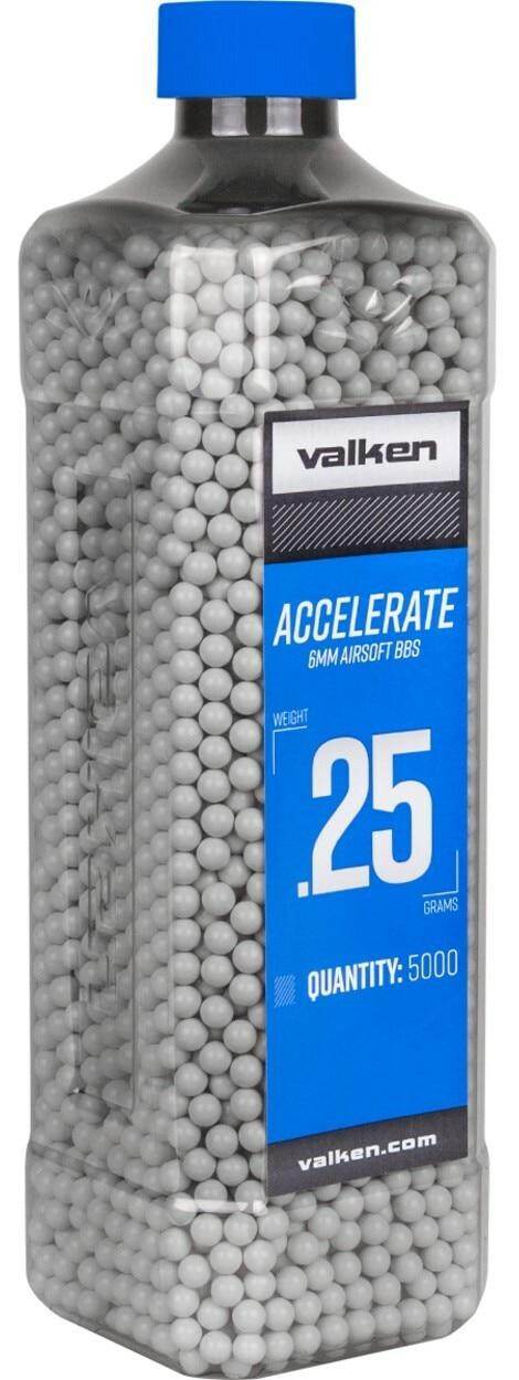 Valken Accelerate 0.25g BBs, 5000 CT., White