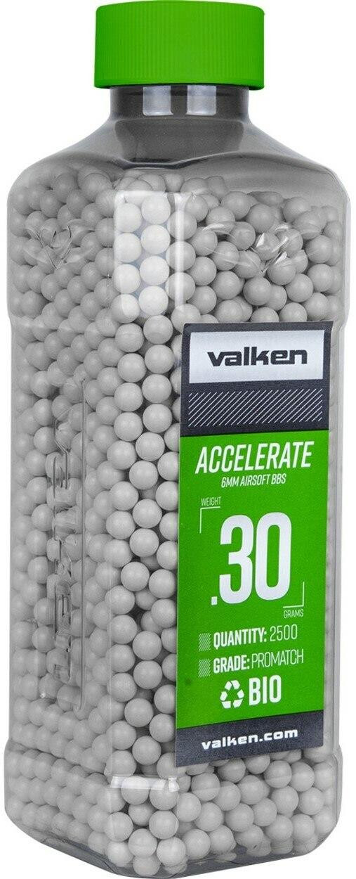 Valken Accelerate 0.30g BBs, 2500 CT., White, Bio
