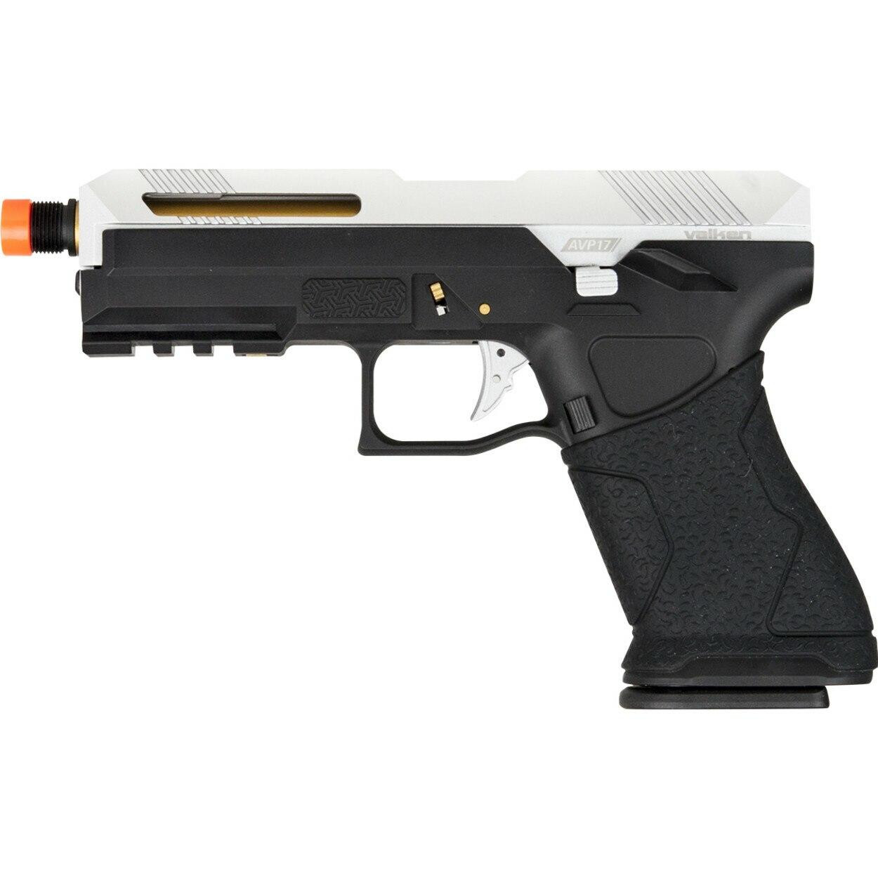 Valken APV17 Green Gas Blowback Airsoft Pistol, Black/Silver