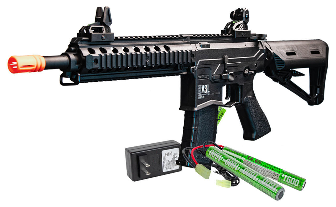 Valken ASL Mod-M AEG Airsoft Gun w/ Battery & Charger Combo, Black
