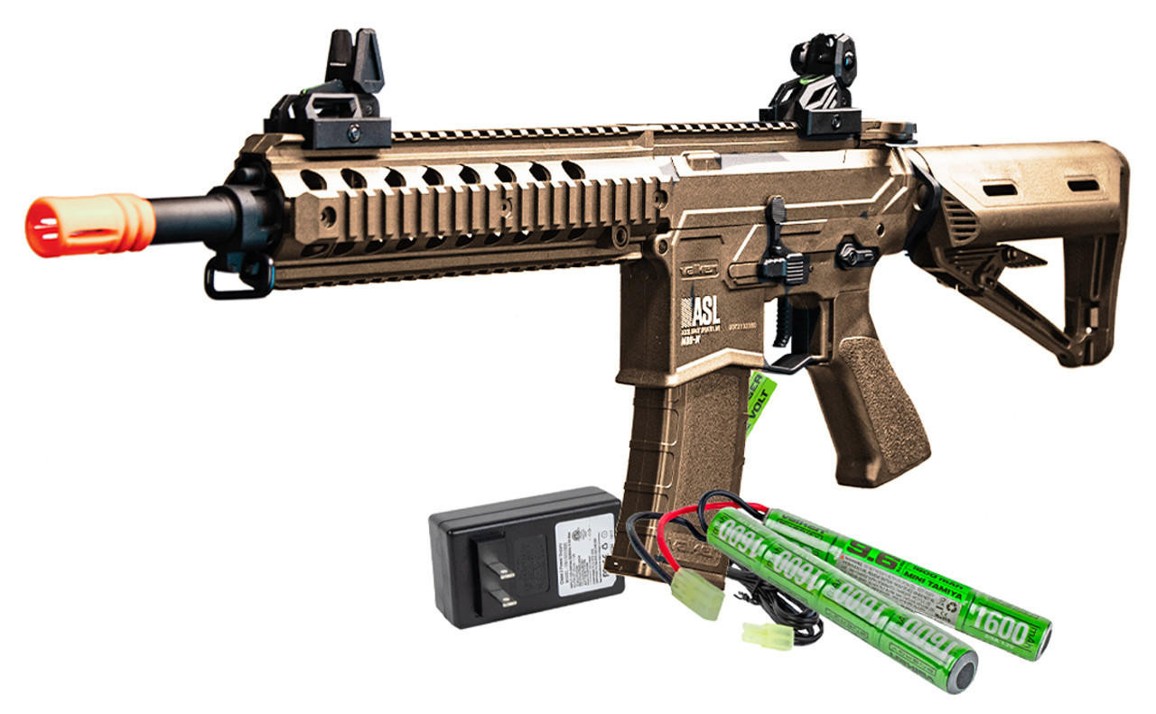 Valken ASL Mod-M AEG Airsoft Gun w/ Battery & Charger Combo, Desert Tan