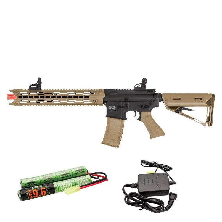 Valken Battle Machine AEG V2.0 TRG-L Black/FDE Tan w/ Battery & Charger