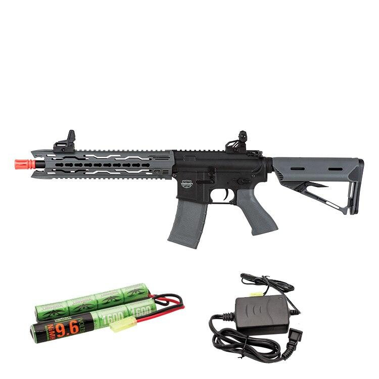 Valken Battle Machine AEG V2.0 TRG-M Carbine, Black/Grey / Battery & Charger