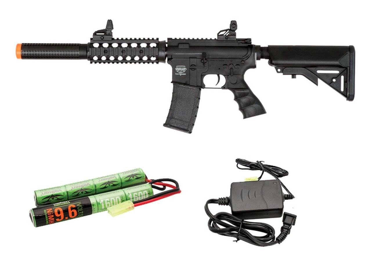 Valken Tactical Battle Machine M4 SD AEG V2.0 Airsoft Rifle, Black w/ Battery & Charger