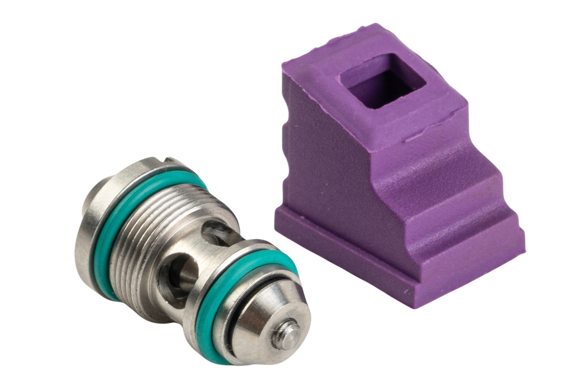 T8 Stainless Steel Magazine Output Valve w/70 degree Gas Route for Tokyo Marui P320 GBB Airsoft Maga