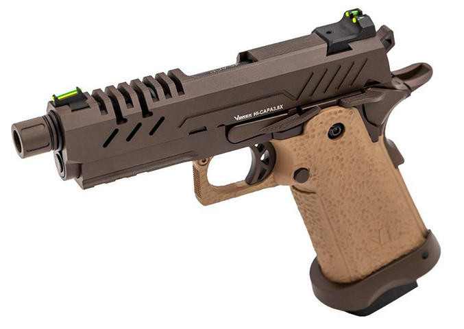 Vorsk 3.8 Hi Capa Pro GBB Airsoft Pistol, Tan/Bronze