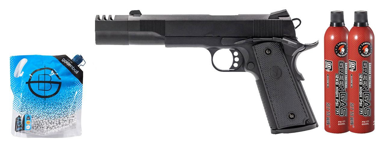 Vorsk Airsoft VP-X Gas Blowback Airsoft Pistol w/ Green Gas Combo, Black