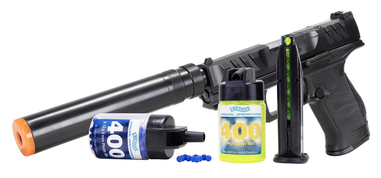 Walther PDP Compact Spring Airsoft Pistol Kit, Black