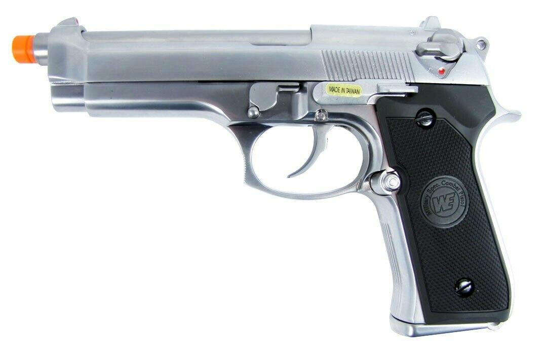 WE M9/M92 Military Spec Gas Blowback Full Metal Airsoft Pistol - Silver Edition