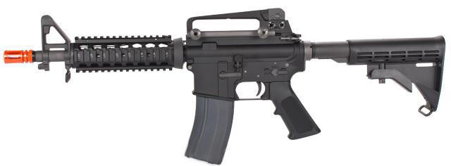 WE Open Bolt Full Metal M4CQB Airsoft Green Gas Blowback GBB Rifle, Black