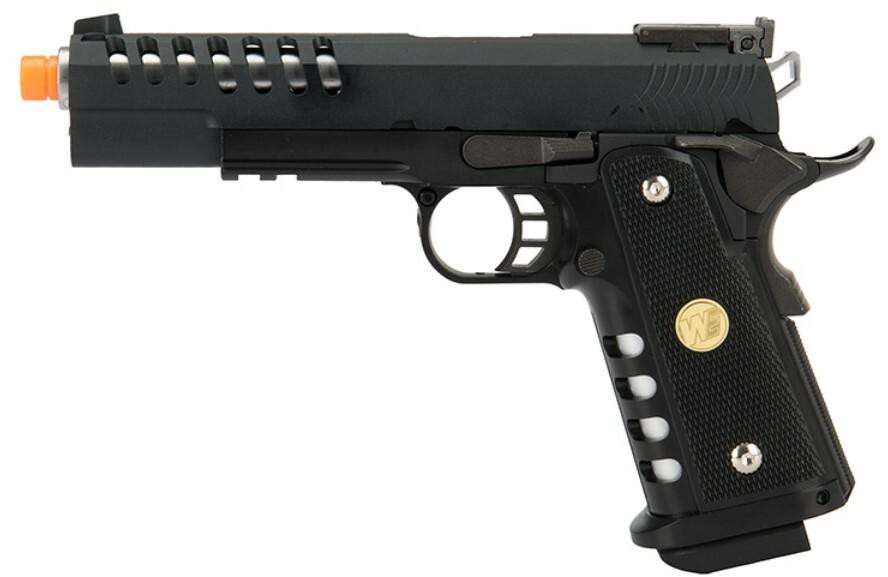 WE Tech 1911 5.1 Hi-Capa Hyper Speed "Skeletor" Gas Blowback Airsoft Pistol, Black