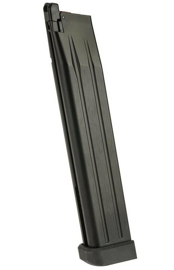 WE Hi-Capa Extended 50rd Green Gas Magazine, Black