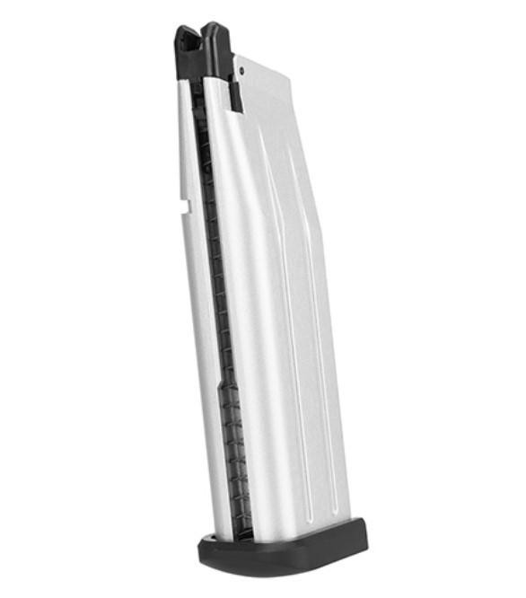 WE Tech 28rd 4.3 Hi-Capa Gas Blowback GBB Airsoft Pistol Magazine, Silver