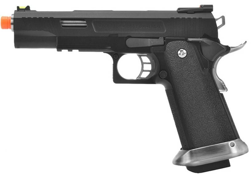 WE Tech 5.1 T-Rex Full Metal Hi-Capa Gas Blowback Airsoft Pistol, Black