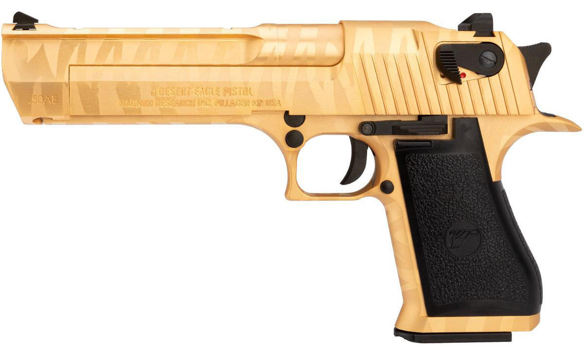 WE-Tech Desert Eagle .50 AE Full Metal Gas Blowback Airsoft Pistol, Gold Tigerstripe