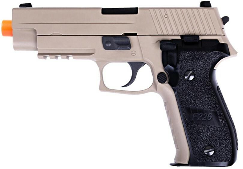 WE Tech F226 Series MK25 Gas Blowback Airsoft Pistol, Tan