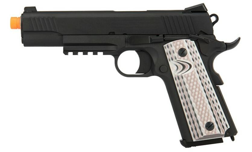 WE Tech Full Metal 1911 M45A1 Gas Blowback Airsoft Pistol, Black