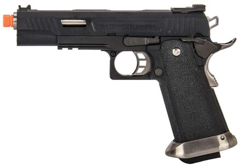 WE-Tech Hi-Capa 5.1 T-Rex Full Auto Gas Blowback Competition Airsoft Pistol, Black