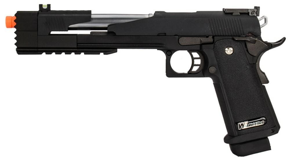 WE-Tech Hi-Capa 7.0 Dragon Long Slide Full Auto Gas Blowback Airsoft Pistol, Black