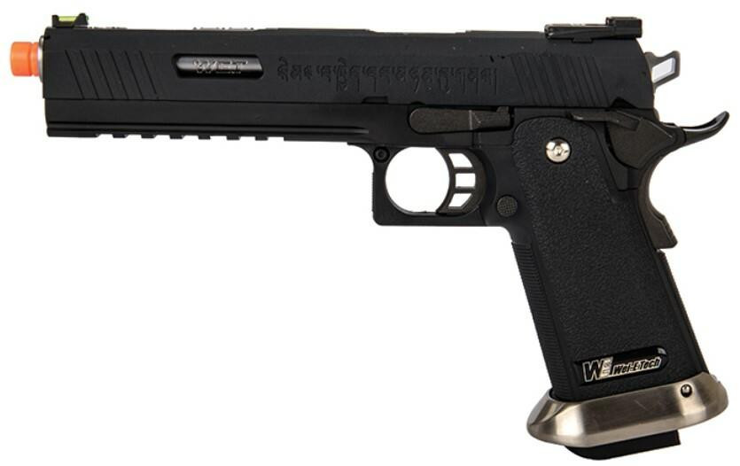 WE-Tech Hi-Capa 6" IREX Full Auto Competition GBB Airsoft Pistol, Black with Markings