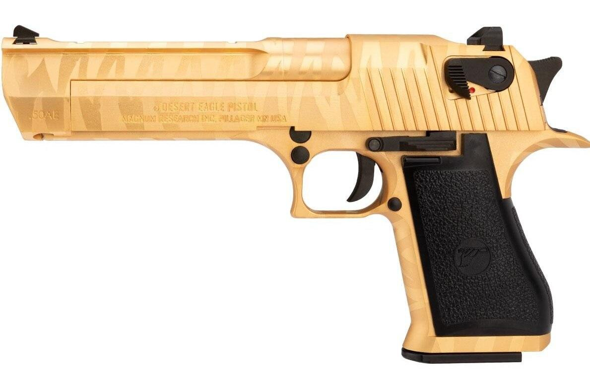 We-Tech Magnum Research Desert Eagle .50 AE Gas Blowback Pistol, Gold Tigerstripe