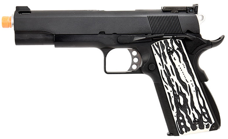 WE Tech Original 1911 Version C Full Metal GBB Airsoft Pistol w/ Imitation Ivory Grips, Black