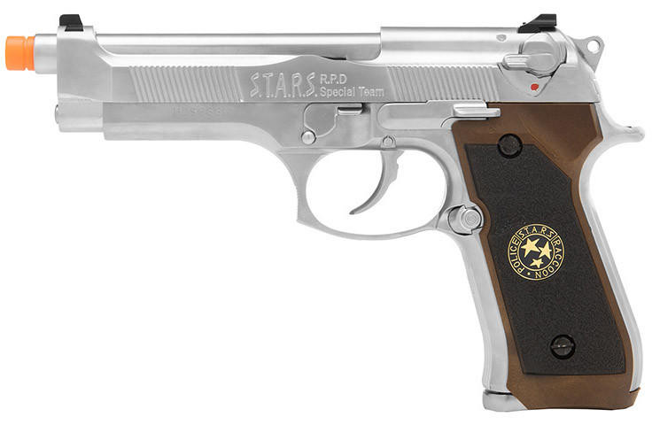 WE Tech RPD Biohazard Samurai Edge M92 GBB Airsoft Pistol, Silver