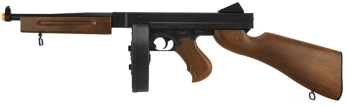 Well D98W M1A1 WWII Submachine Gun Airsoft AEG Rifle, Faux Wood