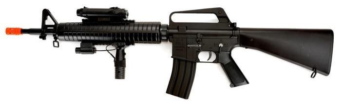 Well M16A3 Spring Powered Airsoft Rifle w/ Laser & Flashlight