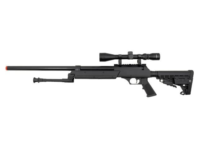 Well MB13 Heavy Weight Airsoft Sniper Rifle with Scope and Bipod, Black