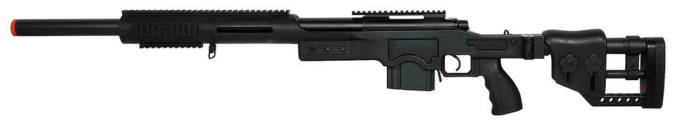 WELL MB4410A Bolt Action Airsoft Spring Sniper Rifle, Black