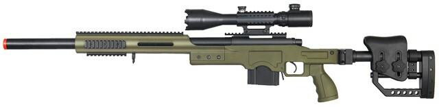 Well MB4410GA2 Bolt Action Airsoft Sniper Rifle, OD Green