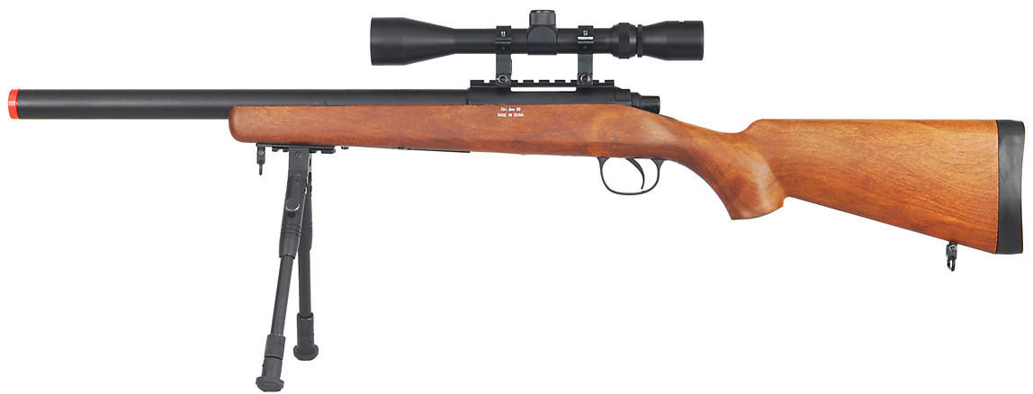 Well VSR-10 Bolt Action Airsoft Rifle w/ Scope & Bipod, Wood