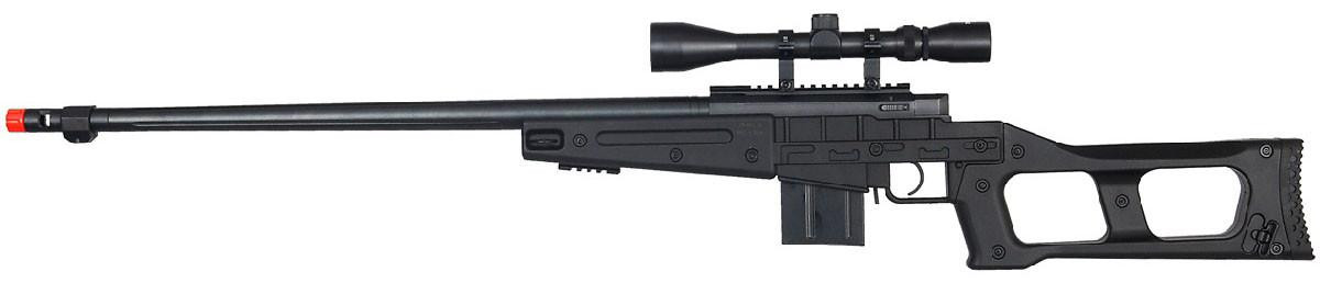 WellFire L96 Bolt Action Airsoft Sniper Rifle w/ Scope, Black