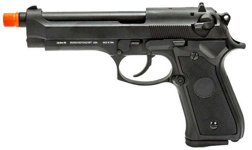 WellFire M9 CO2 Powered Gas Blowback Airsoft Pistol, Black