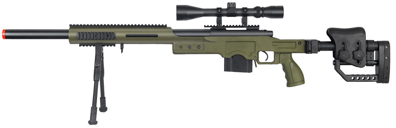 Wellfire MB4410 Bolt Action Sniper Rifle w/ Scope & Bipod, OD Green