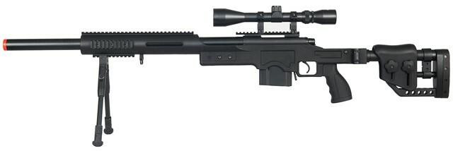 Wellfire MB4410 Bolt Action Airsoft Sniper Rifle, Black