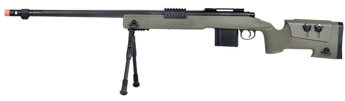 Wellfire MB4416 Bolt Action Airsoft Sniper Rifle w/ Bipod, OD Green