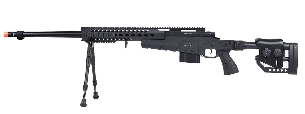 WellFire MB4418-2 Bolt Action Airsoft Sniper Rifle w/ Bipod, Black