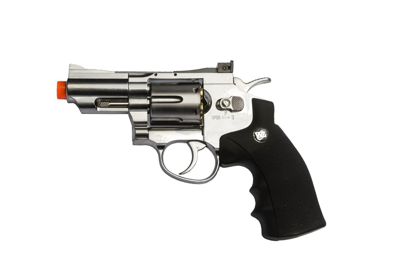 WG CO2 Full Metal Airsoft Revolver, 2" Snub Nose, Chrome