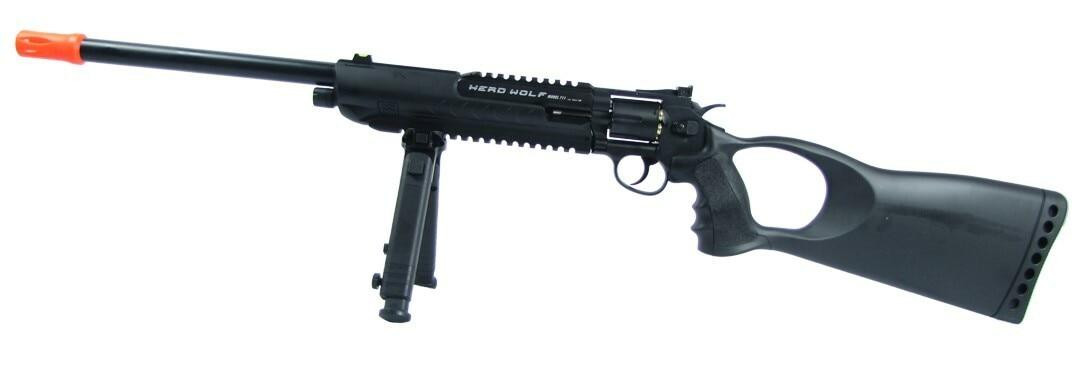 WG Herd Wolf Model 711 CO2 Airsoft Revolver Rifle w/ Bipod & Laser